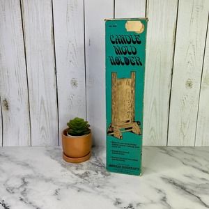 Vintage Candle Mold Holder Wooden American Handicrafts USA